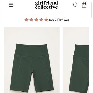 Large Girlfriend Collective biker shorts.